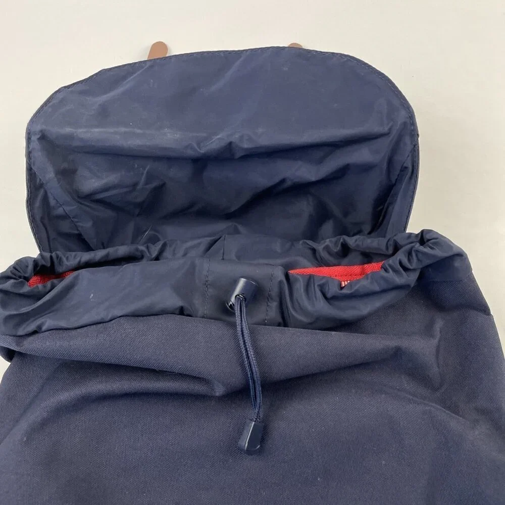Herschel Retreat Backpack Top Load Navy Brown Canvas Padded Fleece Laptop Sleeve